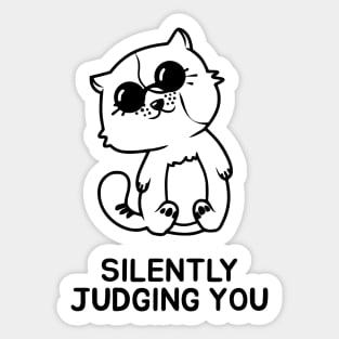 Silently judging cat Sticker